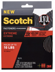 3M Scotch® 6761 超強力魔術貼(蘑菇搭扣設計) - 黑色<戶外用>