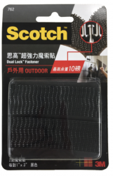 3M Scotch® 762 超強力魔術貼(蘑菇搭扣設計) - 黑色<戶外用>